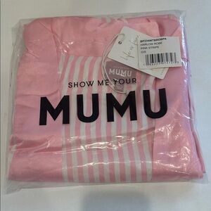 Show Me Your MuMu Pink Striped Harlow Robe belted one size women’s new with tags